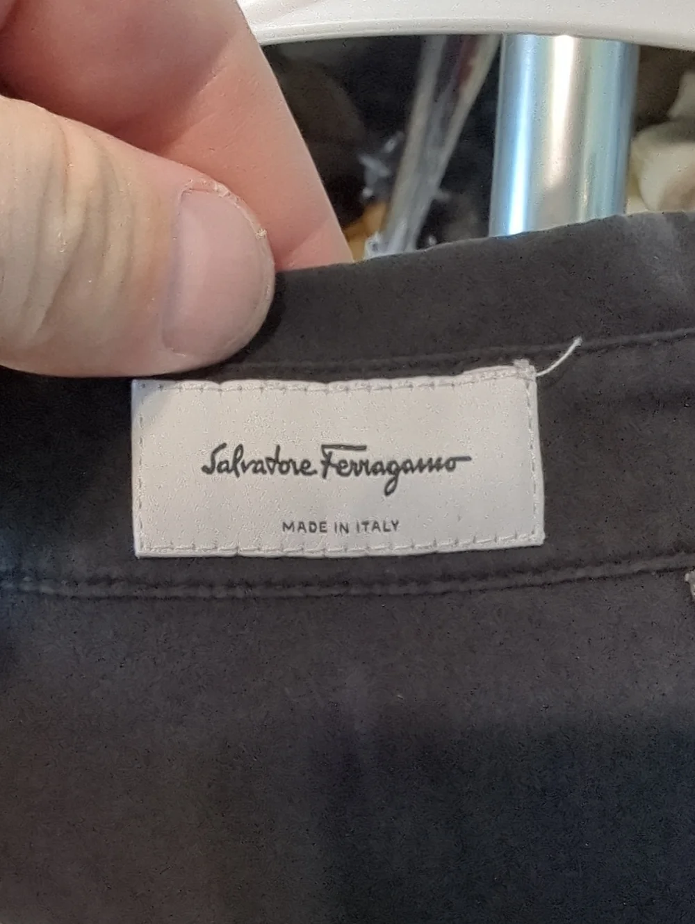 Authentic Salvatore Ferragamo Thin Black Button Up Blouse Size M‎
